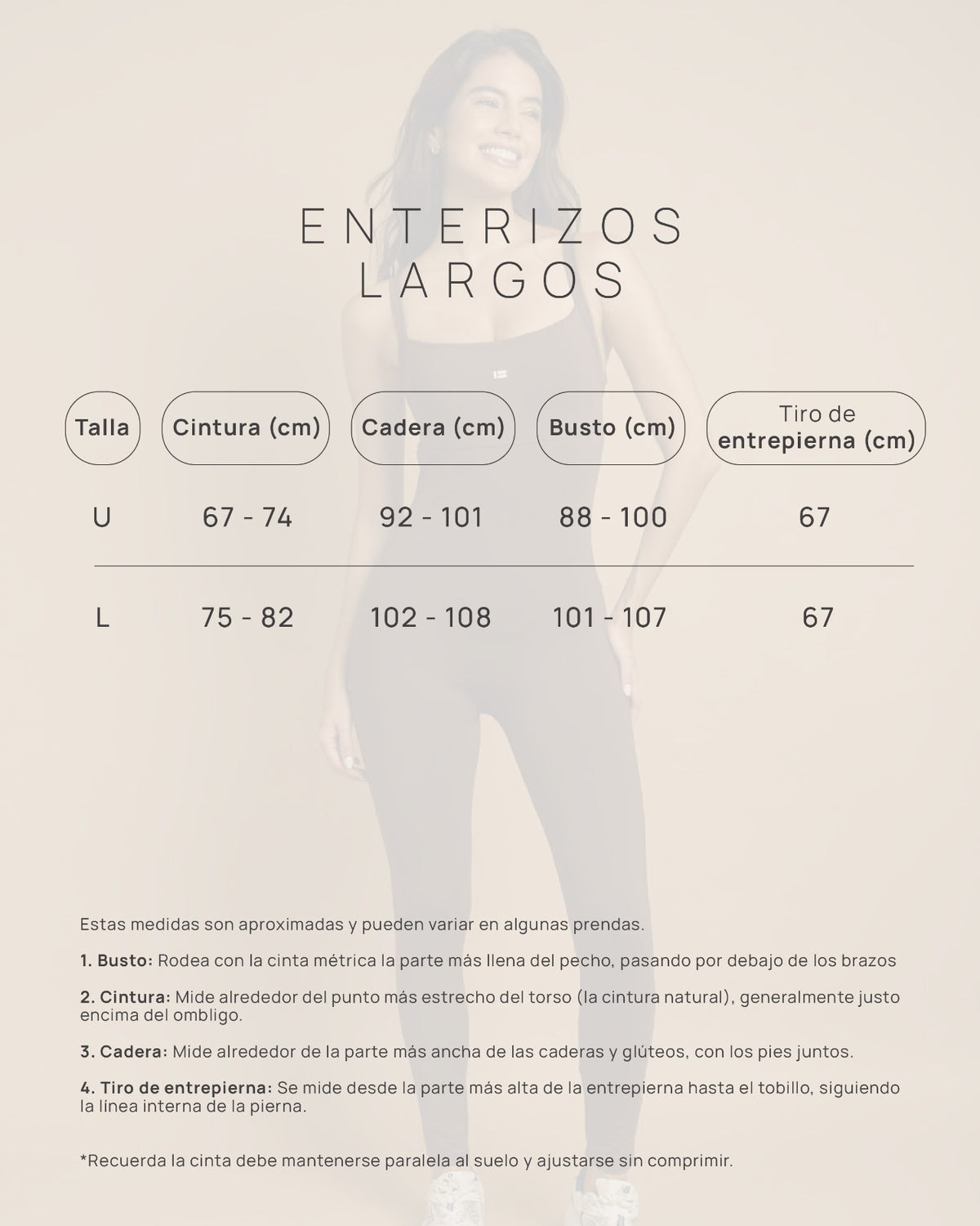 Guía de tallas - Enterizo Esencial