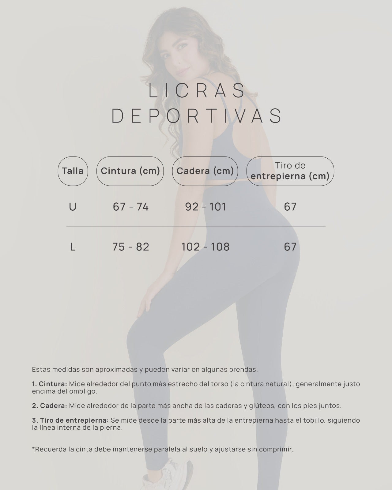 Guía de tallas - Licra Origen